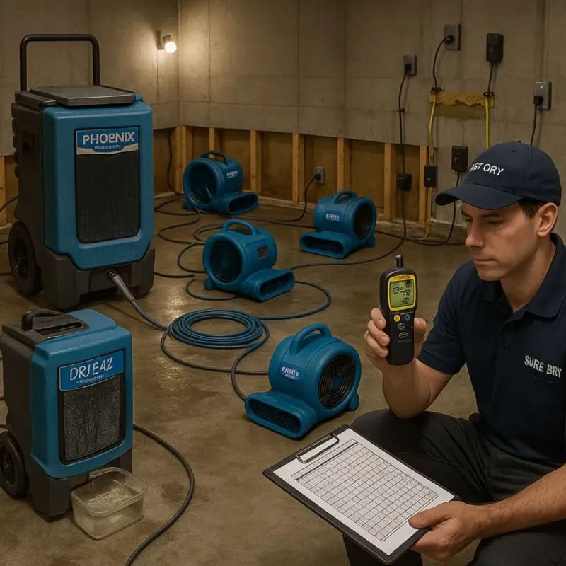 Structural Drying and Dehumidification process in Devola, OH